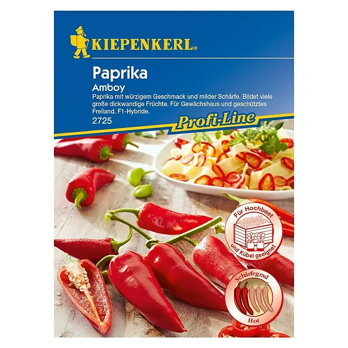 Kiepenkerl Profi-Line Gemüsesamen Paprika - Amboy F1, Capsicum annuum, Erntezeit: August