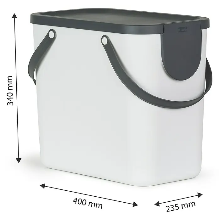 Rotho Albula Mülltrennsystem - 25 l, Weiß, Eckig, Kunststoff