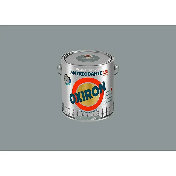 Oxiron Esmalte para metal - Gris perla, 2,5 l, Satinado, Base al agua