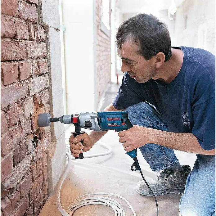 Bosch Taladro percutor GSB 20-2 - 850 W, Número de revoluciones de marcha en vacío: 0 r.p.m. - 3.000 r.p.m. - Vista frontal