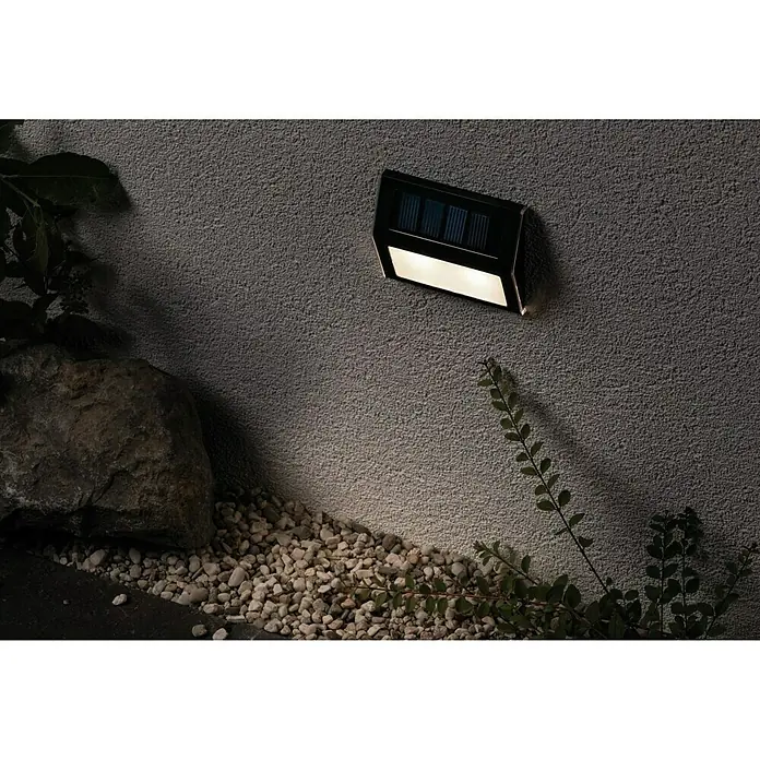 Paulmann Solarna vanjska zidna LED svjetiljka Dayton - 0,05 W, Crne boje, Š x V: 10 x 8 cm - Živopisni prikaz