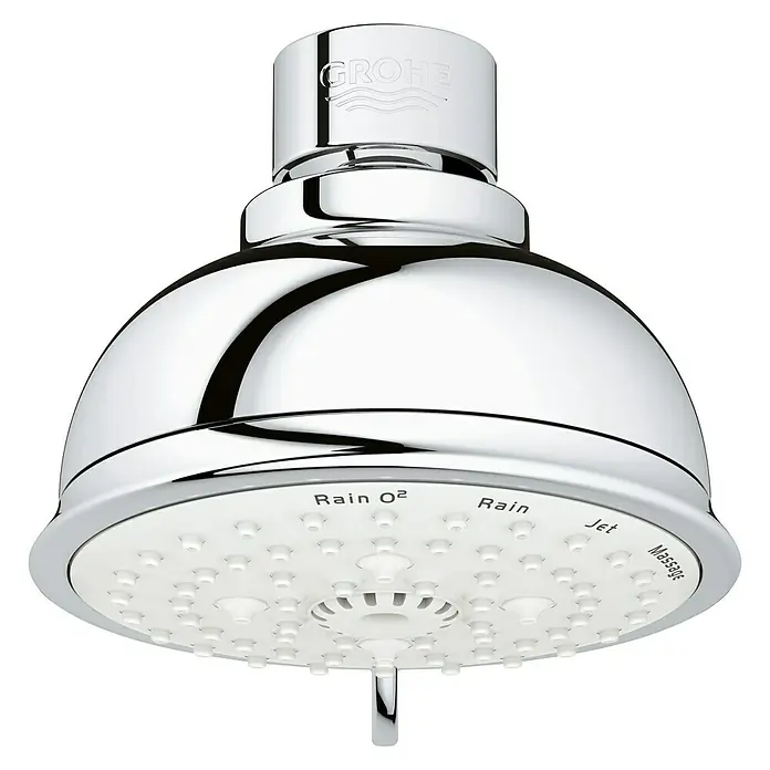 Grohe Kopfbrause Tempesta Rustic 100 - Durchmesser: 10 cm, 9,5 l/min bei 3 bar, Chrom - Vorderansicht