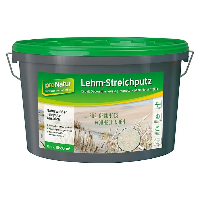 Baufan Pronatur Lehm-Streichputz - Naturweiß, 7 kg, Korngröße: Fein - Vorderansicht