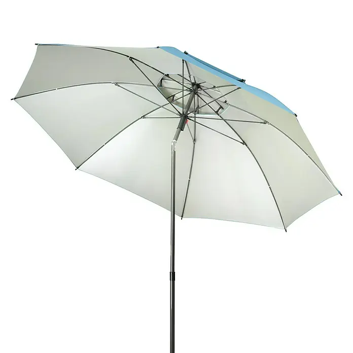 Derby Sonnenschirm Windprofi - Blau, Anthrazit, Durchmesser: 200 cm - Vorderansicht