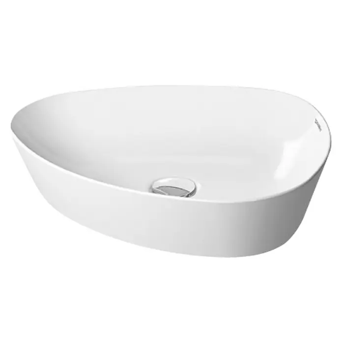 Duravit Cape Cod Aufsatzwaschbecken - 50 x 40,5 cm, Ohne Spezialglasur, Hahnloch: Ohne, Ohne Überlauf, Weiß - Vorderansicht