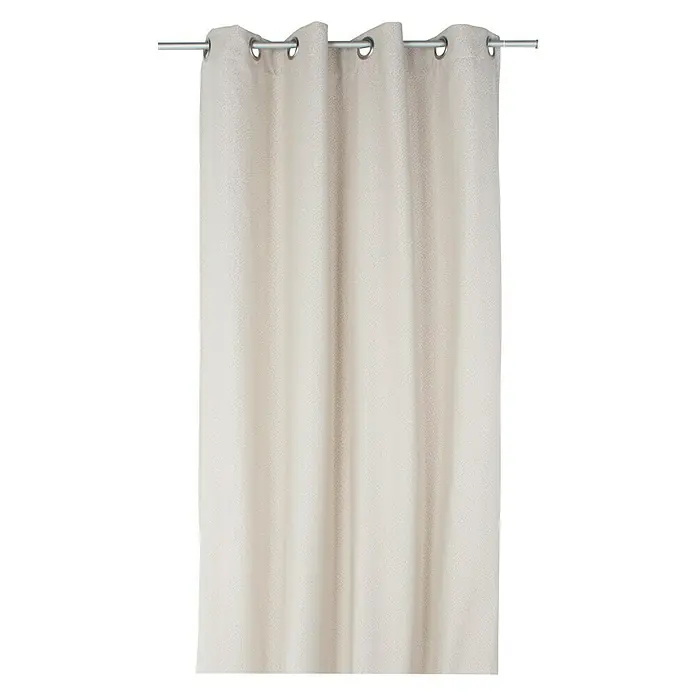 Cortina con ollaos Arlo - 69% poliéster y 31% algodón, Beige