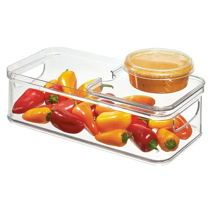 Organizador con 1/2 tapa deslizante Crisp - Transparente