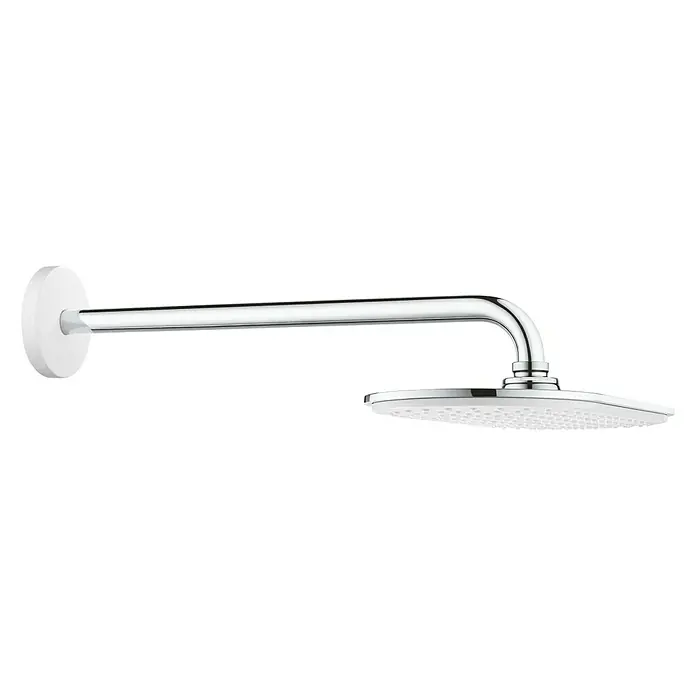 Grohe Kopfbrausen-Set Rainshower Veris 300 - 15 x 30 cm, 24 l/min bei 3 bar, Moonwhite/Chrom - Vorderansicht
