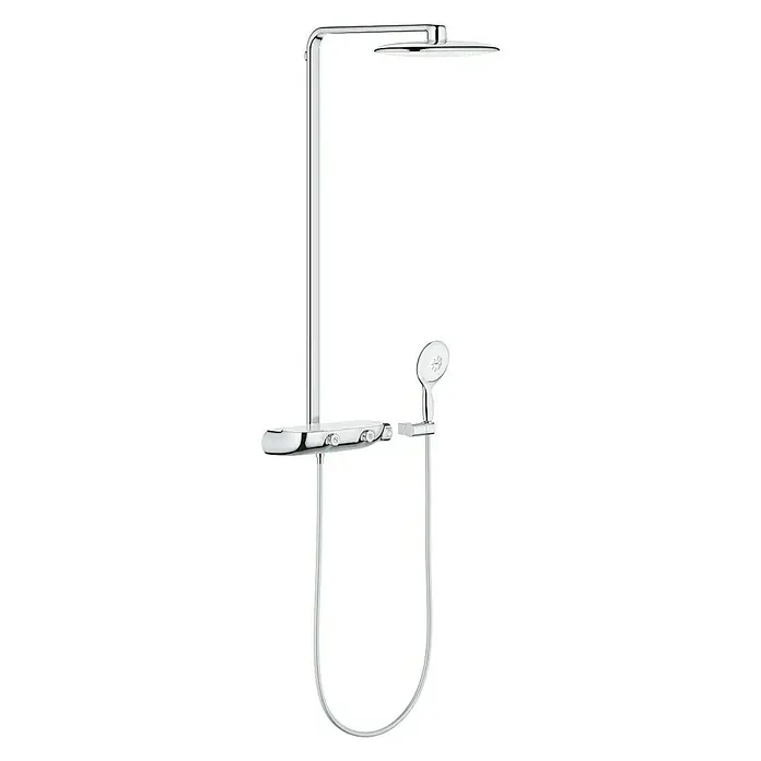 Grohe Duschsystem Rainshower SmartControl Mono 360 - Mit Thermostatarmatur, Lochabstand: 100,6 cm, Anzahl Strahlarten: 1 Stk., Chrom, Moon White - Vorderansicht