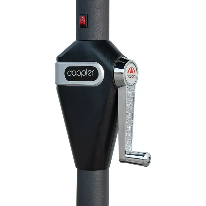 Doppler Active LED-Sonnenschirm Auto Tilt - Anthrazit, Durchmesser: 300 cm - Detailaufnahme