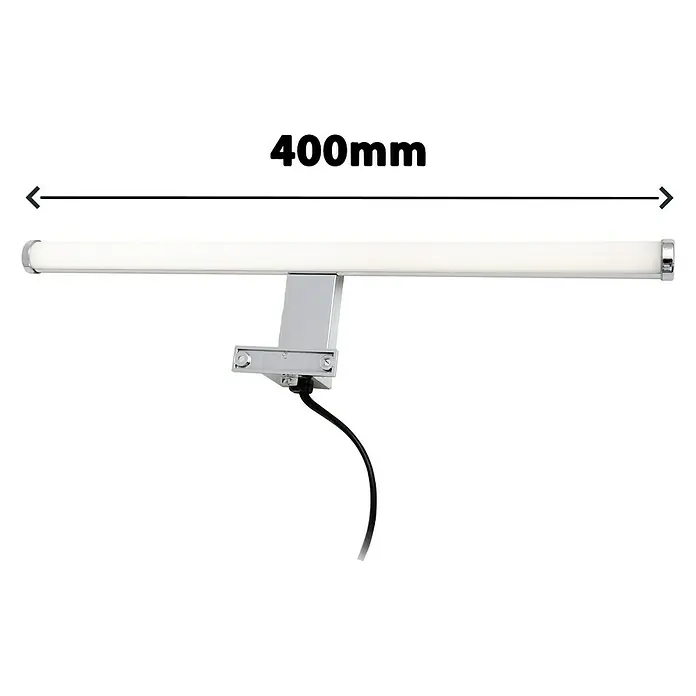 Briloner Aplique LED para espejo - 6 W, Plateado, L x An x Al: 40 x 9 x 4 cm, IP44