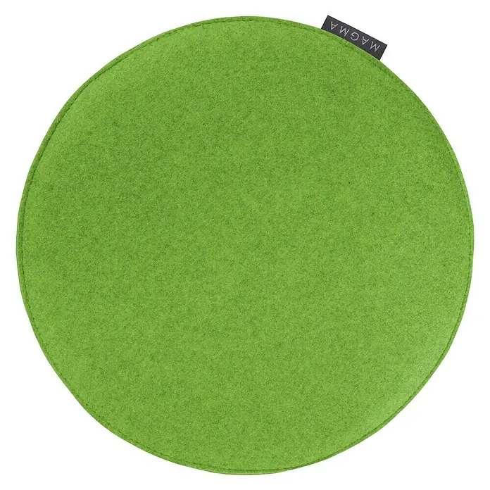 Sitzkissen rund Carl - Ø x H: 35 x 2 cm, Grün, 100 % Polyester - Vorderansicht