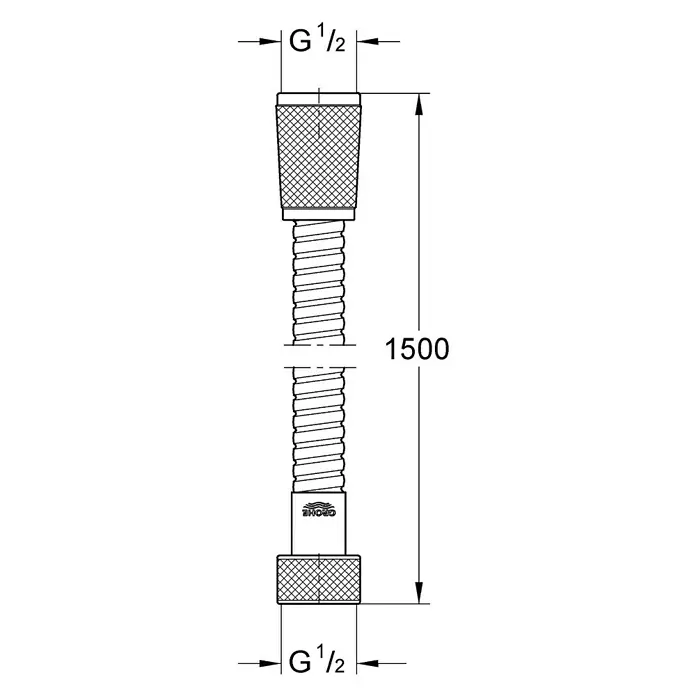 Grohe Brauseschlauch Relexaflex Longlife - Länge: 150 cm, ½″, Metall, Chrom