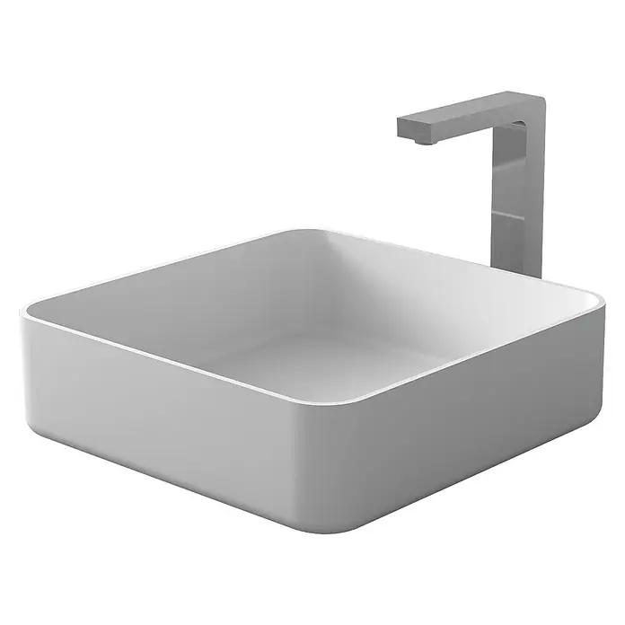 Camargue Lavabo Molí - 38 x 38 cm, Con esmalte antibacteriano, Blanco