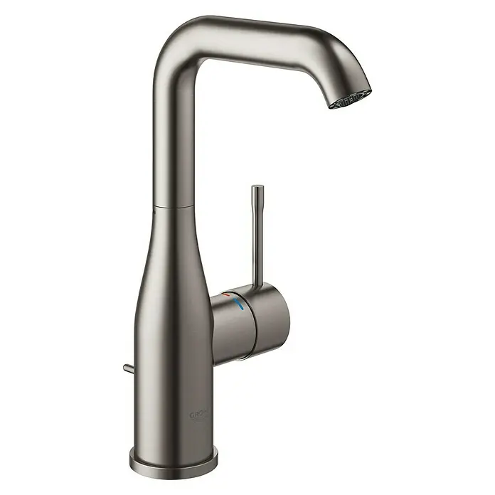 Grohe Essence New Waschtischarmatur L-Size - Mit Zugstange, Hard Graphite - Rechte Seitenansicht