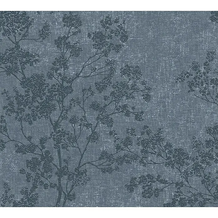 AS Creation New Walls Vliestapete Bäume - Blaugrau, Floral, 10,05 x 0,53 m - Detailaufnahme