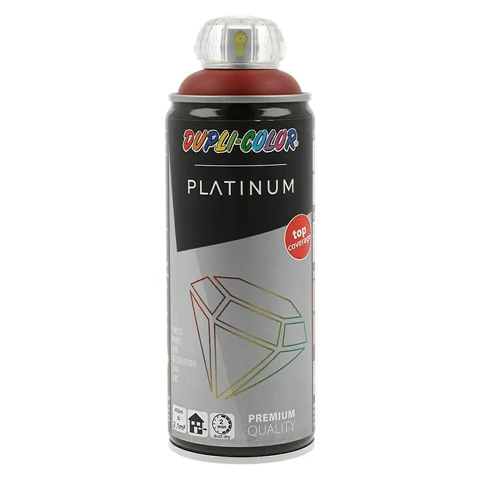 Dupli-Color Platinum Sprej s lakom u boji platinum RAL 3004 - Purpurno crveno, 400 ml, Svilenkasti mat - Pogled sprijeda