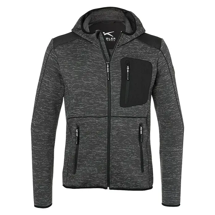 Kübler Strickjacke Light - Konfektionsgröße: XS, Anthrazit/Schwarz - Vorderansicht