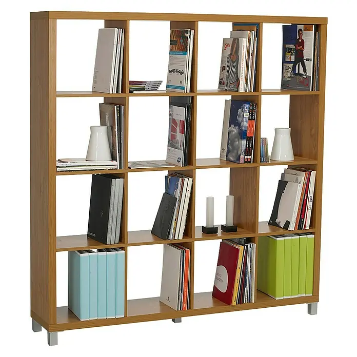 Estantería de madera Kubox 16 huecos - An x Al: 146 x 153 cm, MDF, Arce