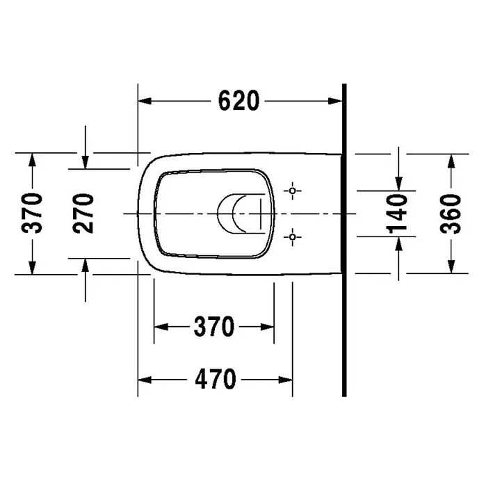 Duravit DuraStyle Wand-WC Typ 4 - Spülrandlos, Mit antibakterieller Glasur, Spülform: Tief, WC Abgang: Waagerecht, Weiß