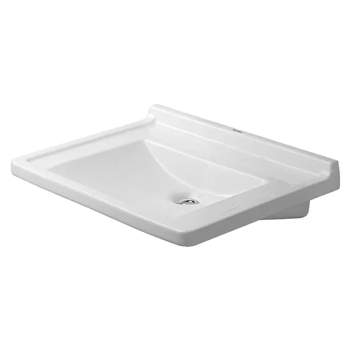Duravit Starck 3 Waschtisch Vital Med - 70 x 54,5 cm, Mit schmutzabweisender Glasur, Hahnloch: Ohne, Ohne Überlauf, Weiß - Vorderansicht