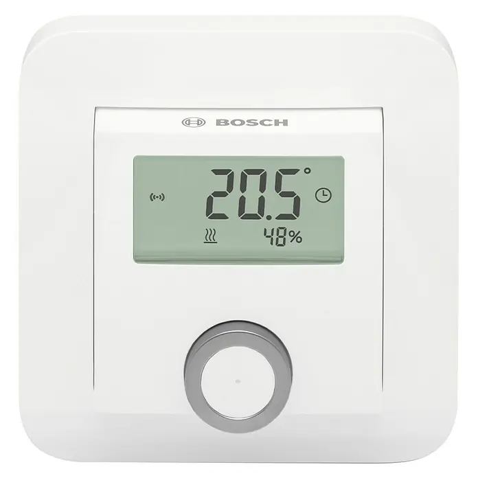 Bosch Smart Home Funk-Raumthermostat - Weiß, Batteriebetrieben, 25 x 86 x 86 mm - Vorderansicht