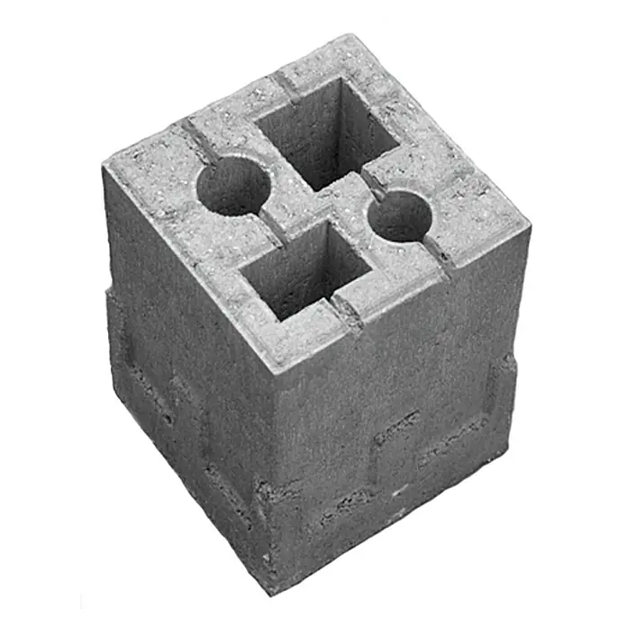 Osnovna ploča za ogradu 4u1 - Sive boje, 19 x 19 x 25 cm, Beton