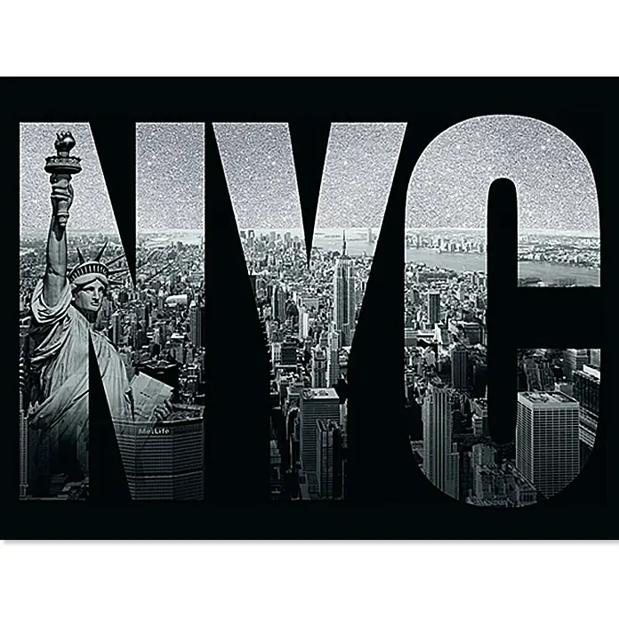 Decopanel Glam Rock - NYC in silverskies, B x H: 90 x 60 cm