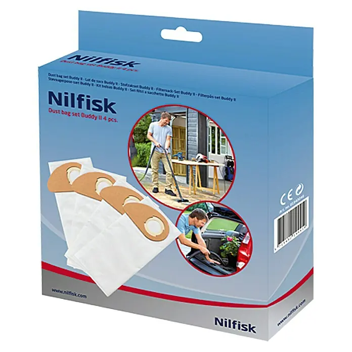 Nilfisk Bolsa de aspiradora - Polar, Específico para: Aspirador en seco y húmedo Nilfisk Serie Buddy II - Vista frontal