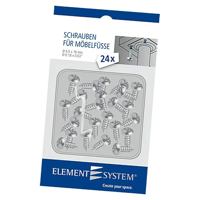 Element System Schrauben - Durchmesser: 4,5 mm, Verzinkt, 24 Stk. - Vorderansicht