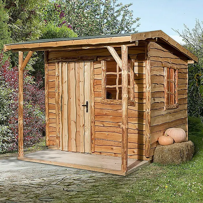 Weka Gartenhaus Nature 2 - 20 mm, 6,72 m², Pultdach - Vorderansicht