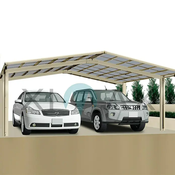 Ximax Carport LINEA M 110 - 4,9 x 5,4 m, Einfahrtshöhe: 2,2 m, Edelstahloptik, Schneelast: 137 kg/m²
