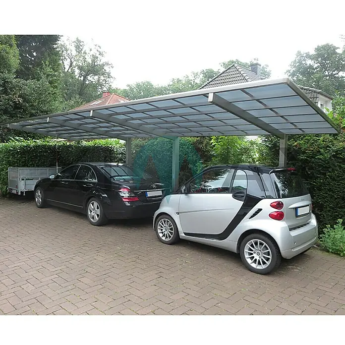 Ximax Carport LINEA Tandem 110 - 9,8 x 2,7 m, Einfahrtshöhe: 2,2 m, Edelstahloptik, Schneelast: 137 kg/m²
