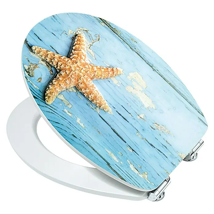 Poseidon WC-Sitz Ostsee - Mit Absenkautomatik, MDF, Abnehmbar, Mehrfarbig