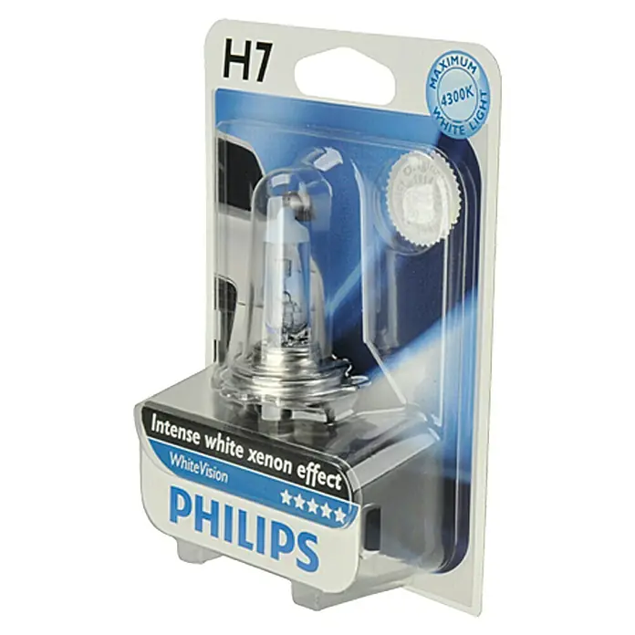 Philips Halogeenkoplamp White Vision H7 - H7, 55 W, Koud wit - Vooraanzicht
