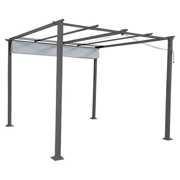 Sunfun Jakarta Paviljon sa sjenilom na namatanje - 300 x 300 x 230 cm, Tamnosive boje, Faktor zaštite od svjetla: UV 50+