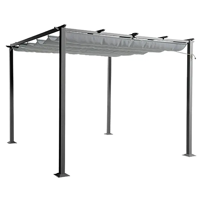 Sunfun Jakarta Paviljon sa sjenilom na namatanje - 300 x 300 x 230 cm, Tamnosive boje, Faktor zaštite od svjetla: UV 50+