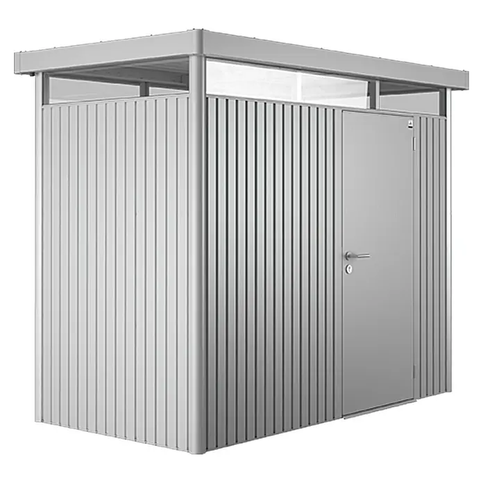 Biohort Gerätehaus HighLine - 275 x 155 cm, Stahl, Silber Metallic