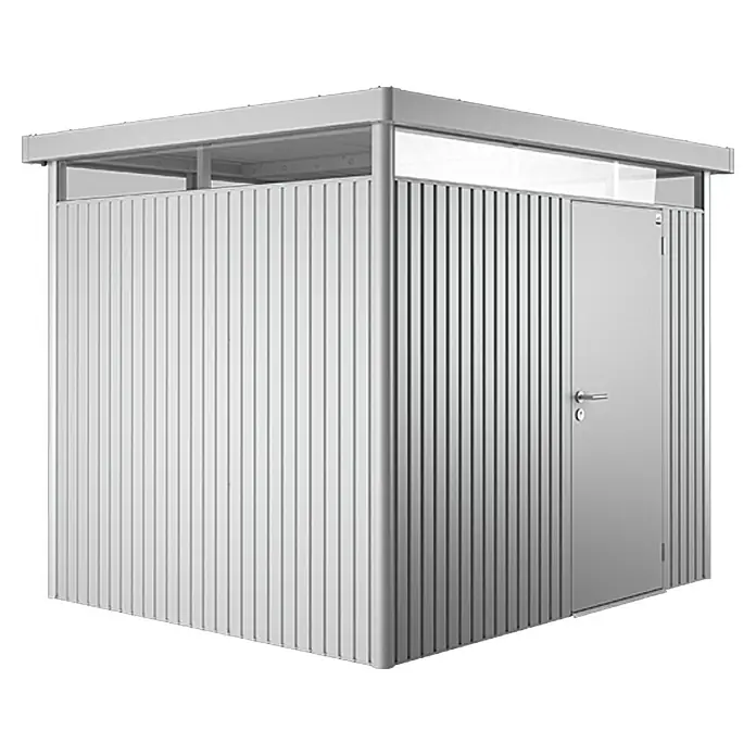 Biohort Gerätehaus HighLine - 275 x 235 cm, Stahl, Silber Metallic