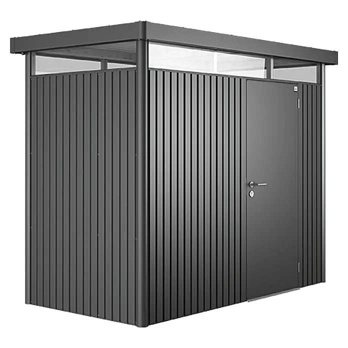 Biohort Gerätehaus HighLine - 275 x 155 cm, Stahl, Dunkelgrau Metallic