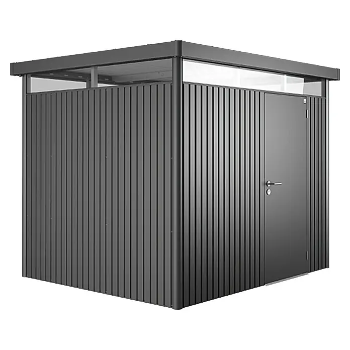 Biohort Gerätehaus HighLine - 275 x 235 cm, Stahl, Dunkelgrau Metallic