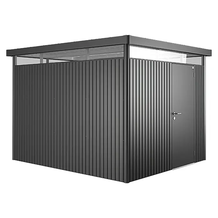 Biohort Gerätehaus HighLine - 275 x 315 cm, Stahl, Dunkelgrau Metallic