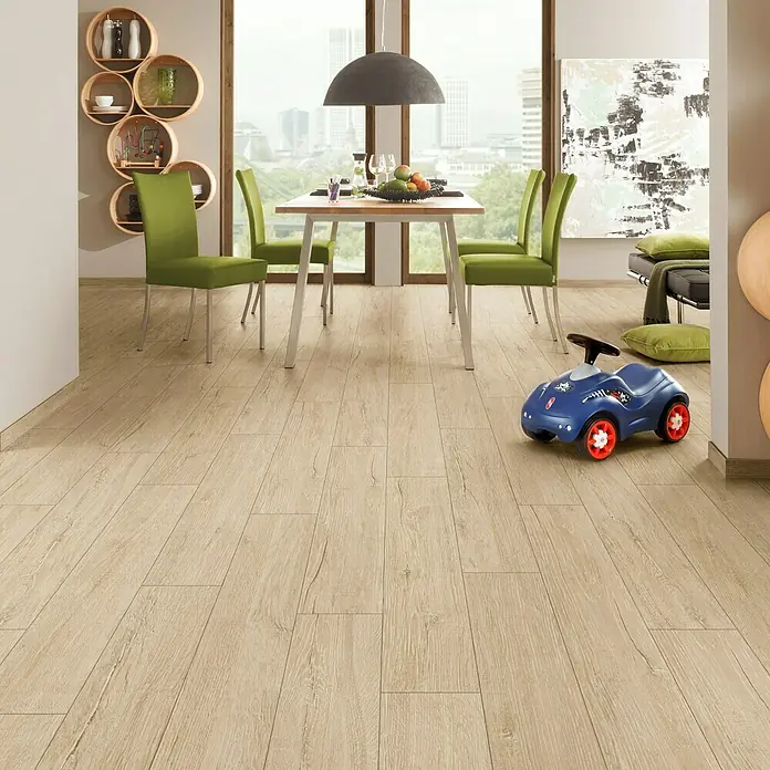 LOGOCLIC Ambienta Laminat Pinija Pisa - 1.285 x 192 x 10 mm, Rustikalni pod - Živopisni prikaz