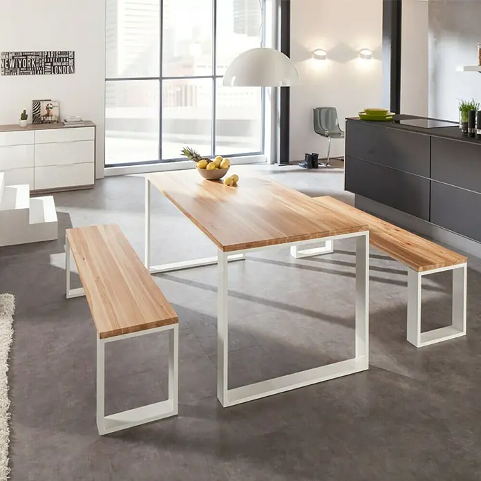 Noblewood Pur Iternal Tischbein - 450 x 80 x 1.112 mm, Weiß, 2 Stk. - Anwendungsbeispiel