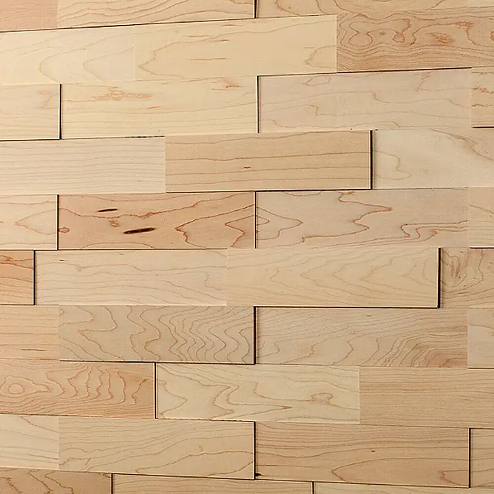 Wodewa Echtholzriemchen Ahorn - 200 x 50 mm, Stärke: 2 mm - 6 mm, Inhalt: 1 m² - Detailaufnahme