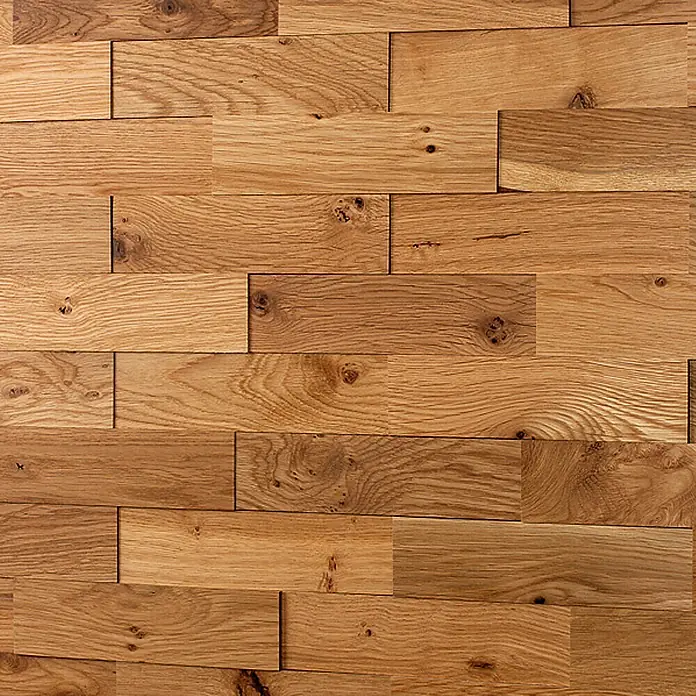 Wodewa Echtholzriemchen Eiche rustikal astig - 200 x 50 mm, Stärke: 2 mm - 6 mm, Inhalt: 1 m² - Detailaufnahme