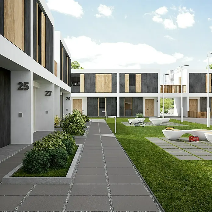 Esterno 20 T by Palazzo Pločica za terasu Basalt - 60 x 60 x 2 cm, Crne boje, Mat