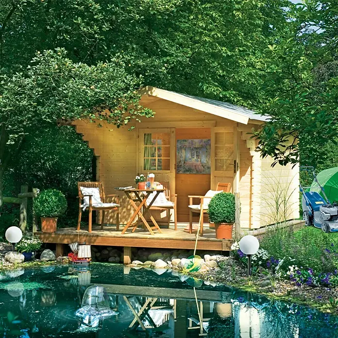 Caseta de madera Helsinki - Madera, Tejado a dos aguas, Área: 9 m²