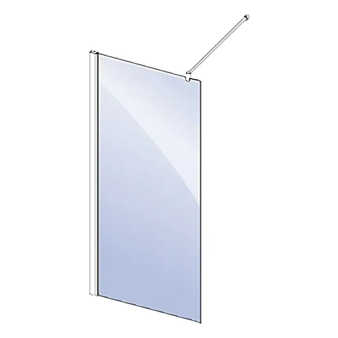 Camargue Joy Tuš stijena S45 - 75 x 195 cm, Premazano, Debljina: 6 mm, Srebrne boje