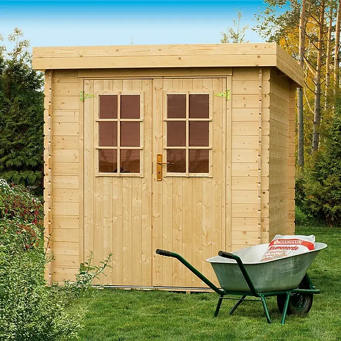 Caseta de madera Mikka - Madera, Área: 3,6 m², Espesor de pared: 19 mm, Tejado plano